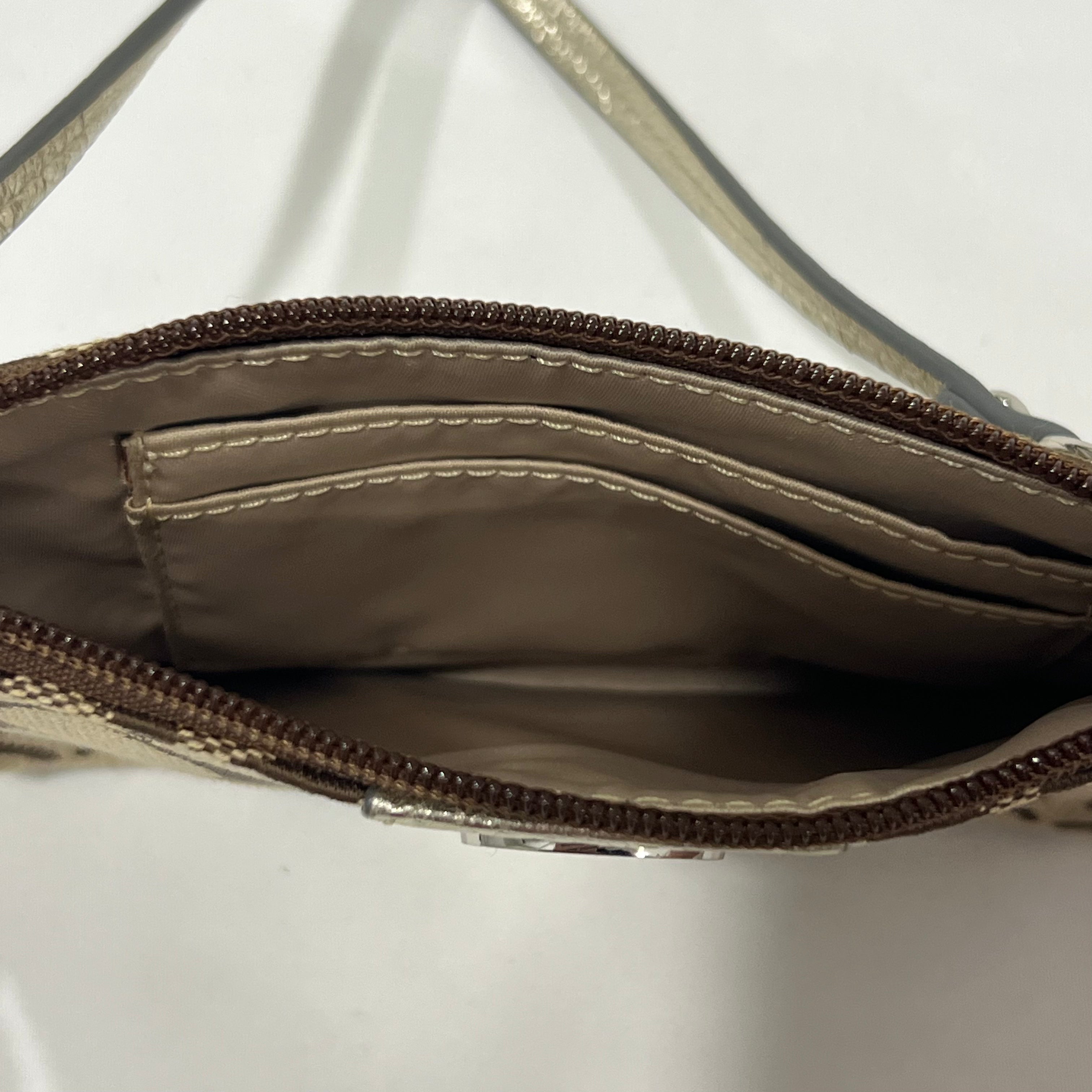 Coach Signature Jacquard Metallic Stripe Wristlet Wallet