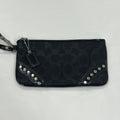 Coach Signature Studded Black Wristlet Wallet