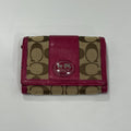 Coach Signature Brown And Pink Leather