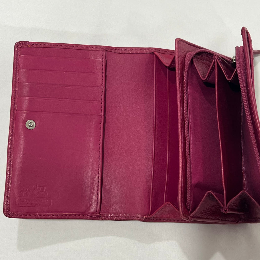 Coach Signature Brown And Pink Leather