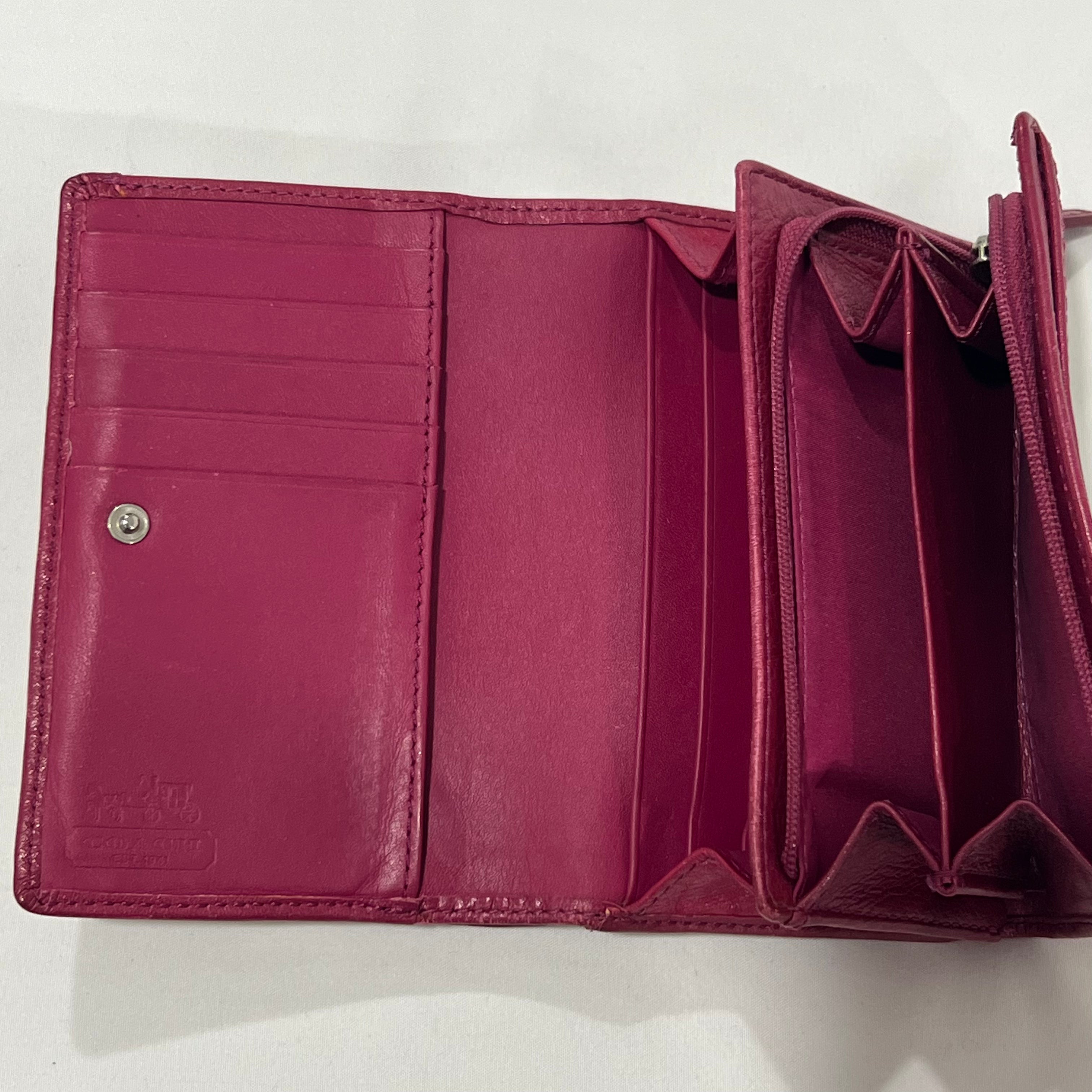 Coach Signature Brown And Pink Leather