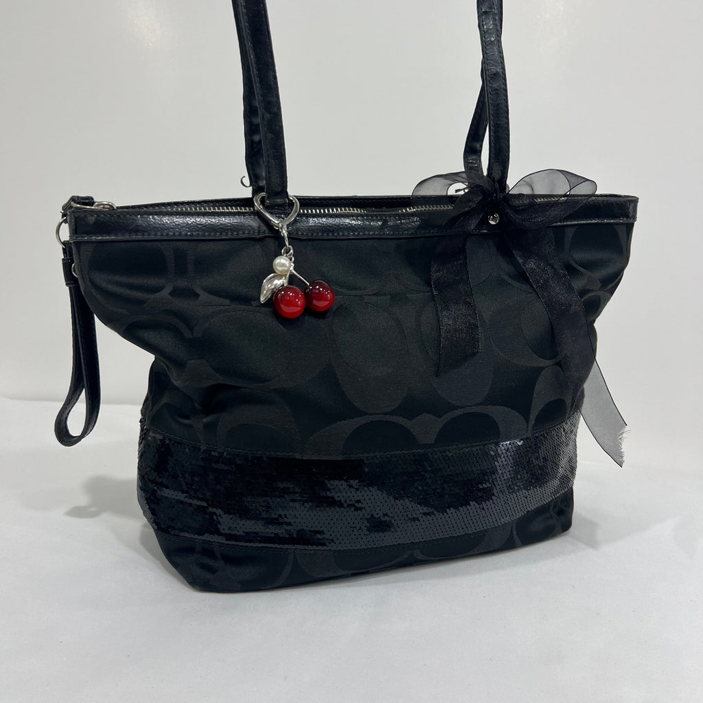 Coach Black Sequin Tote Bag