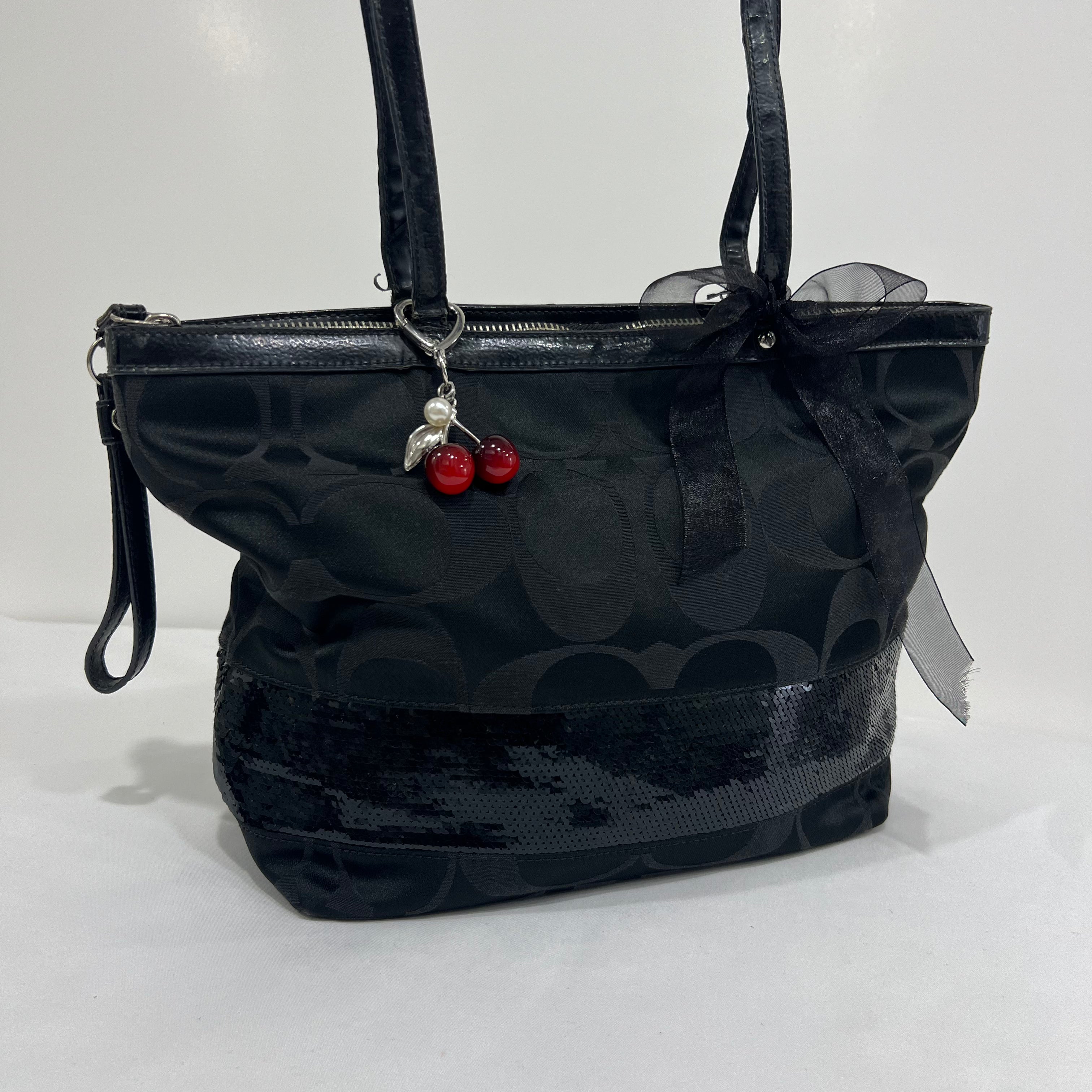 Coach Black Sequin Tote Bag