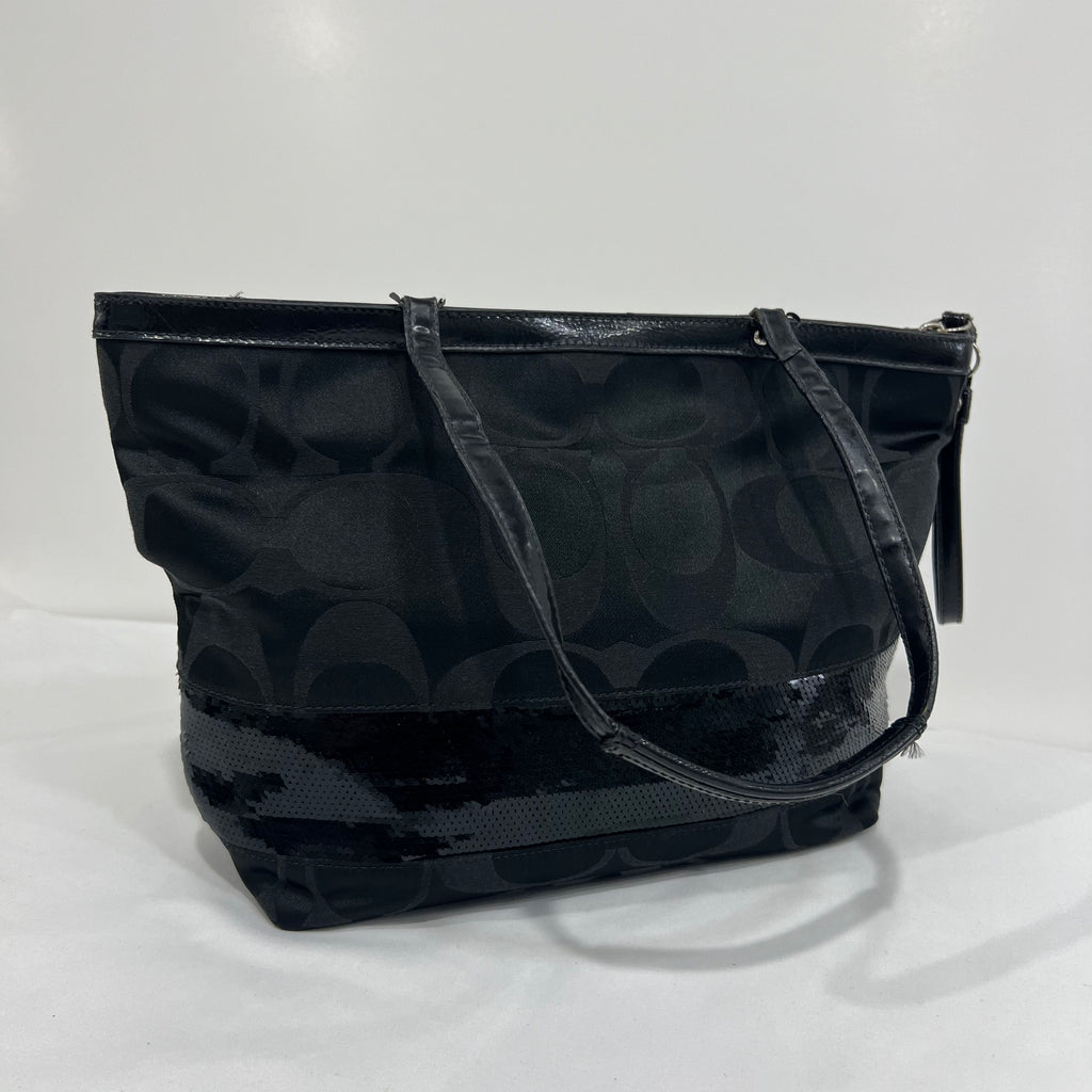 Coach Black Sequin Tote Bag