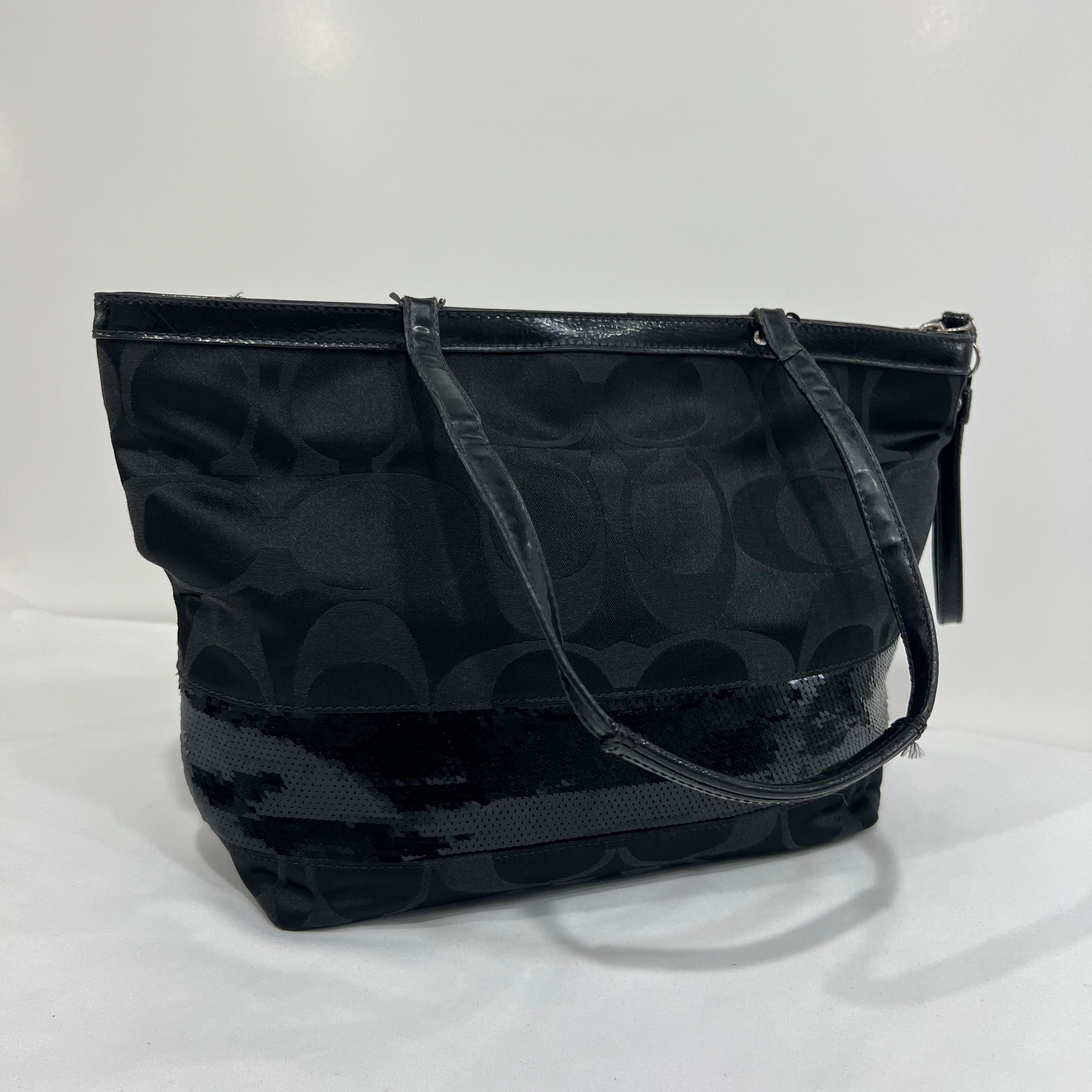 Coach Black Sequin Tote Bag
