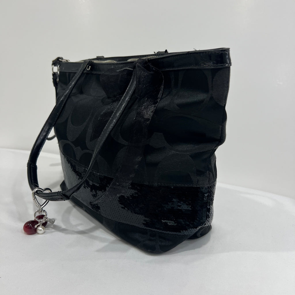 Coach Black Sequin Tote Bag