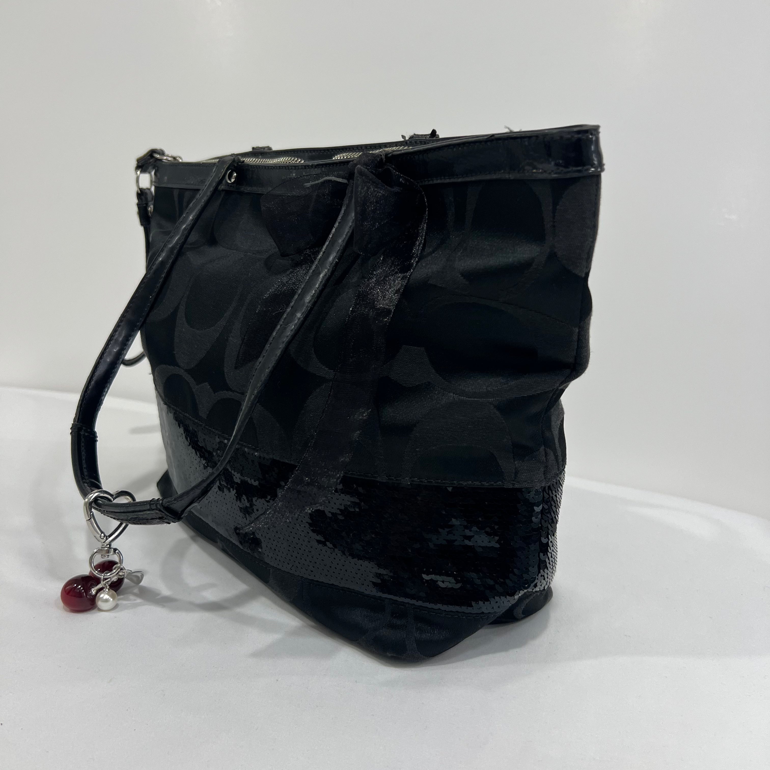 Coach Black Sequin Tote Bag