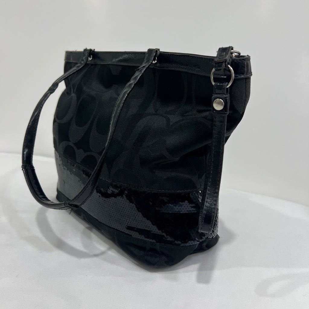 Coach Black Sequin Tote Bag