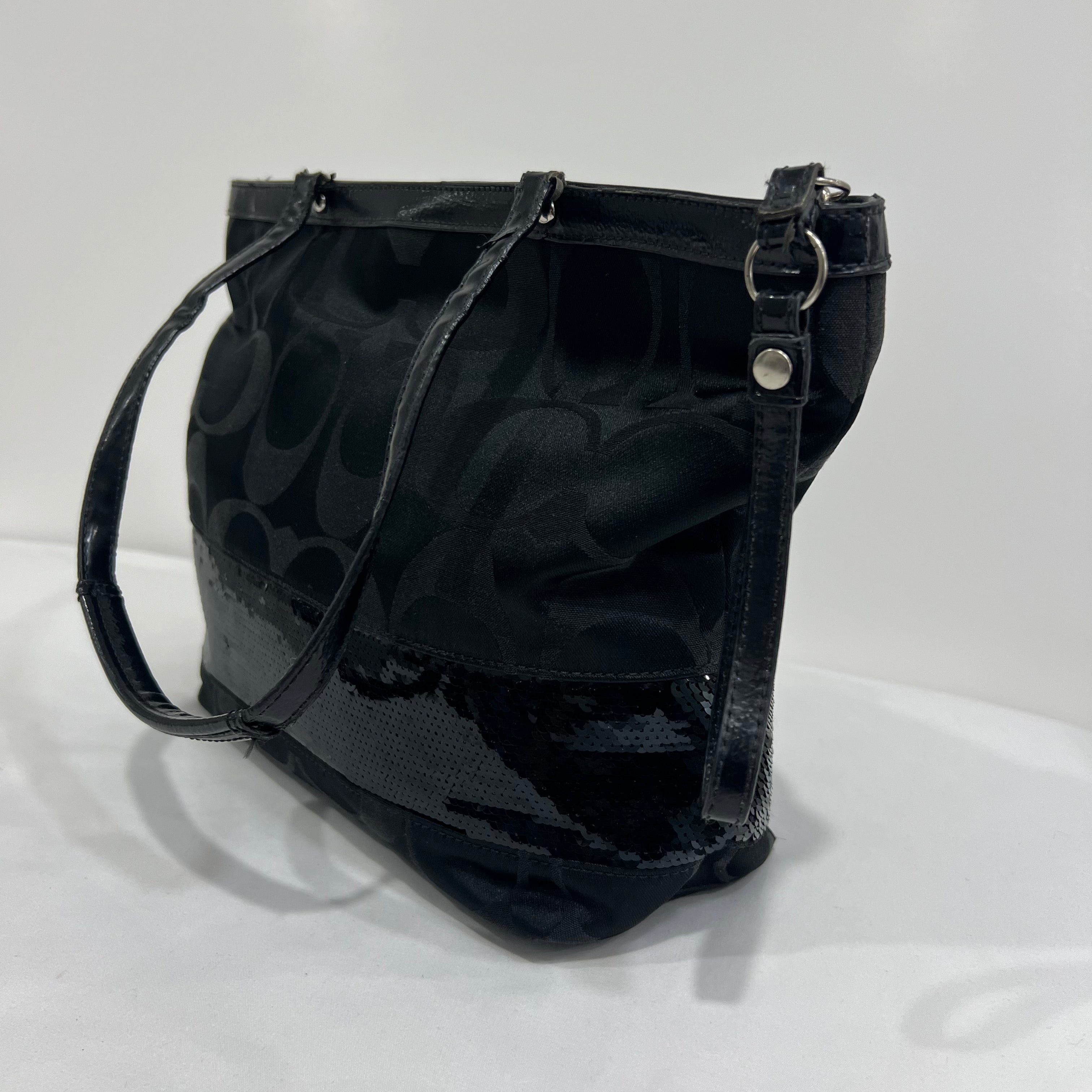 Coach Black Sequin Tote Bag
