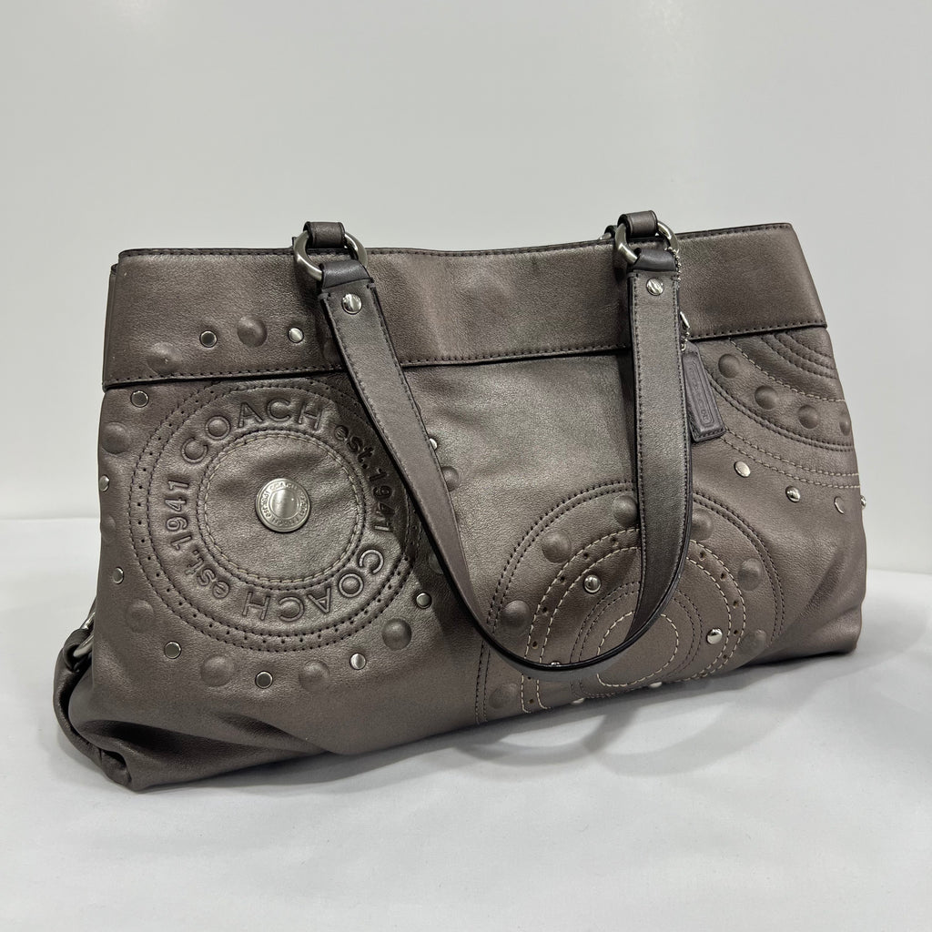 Coach Metallic And Studded Tote Bag