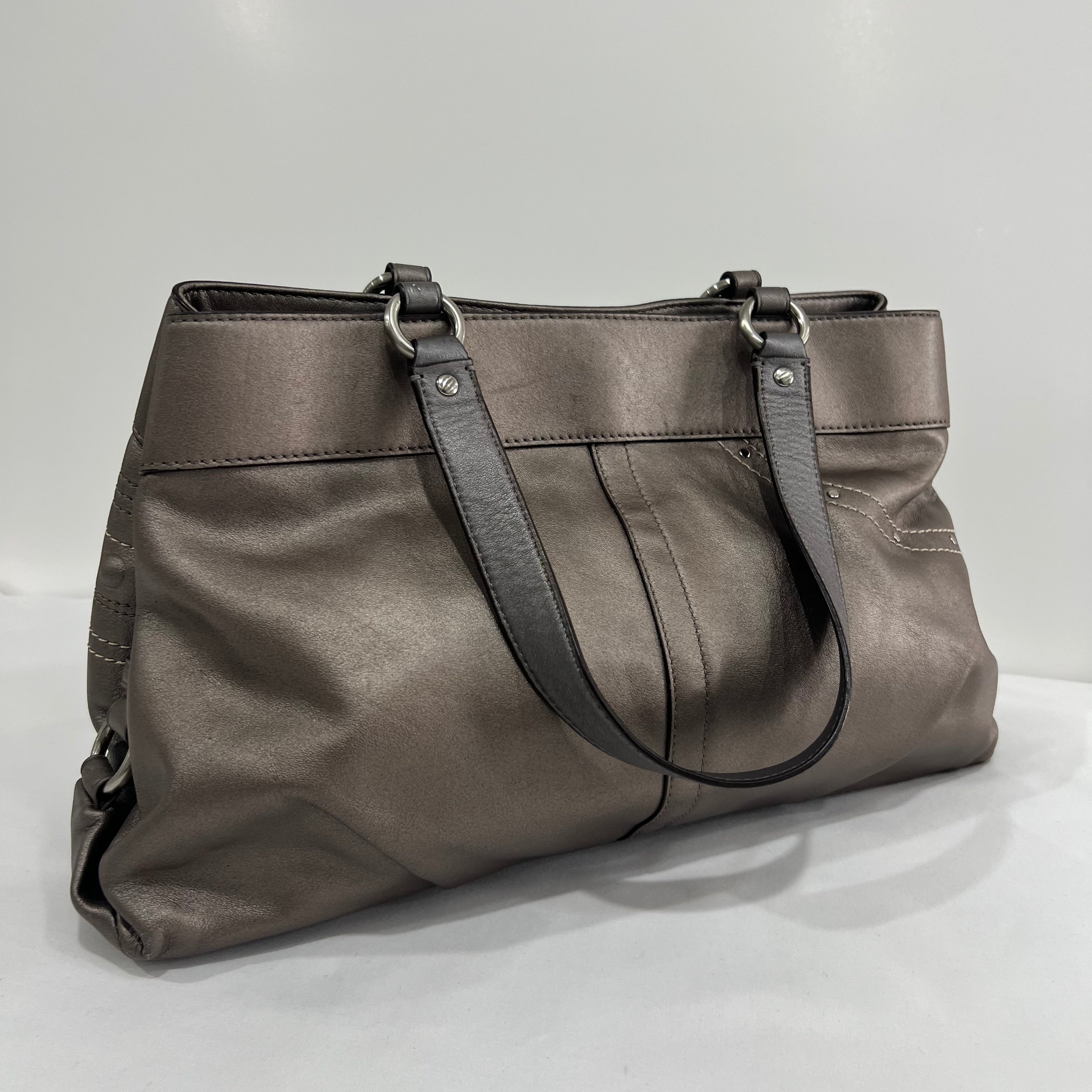 Coach Metallic And Studded Tote Bag