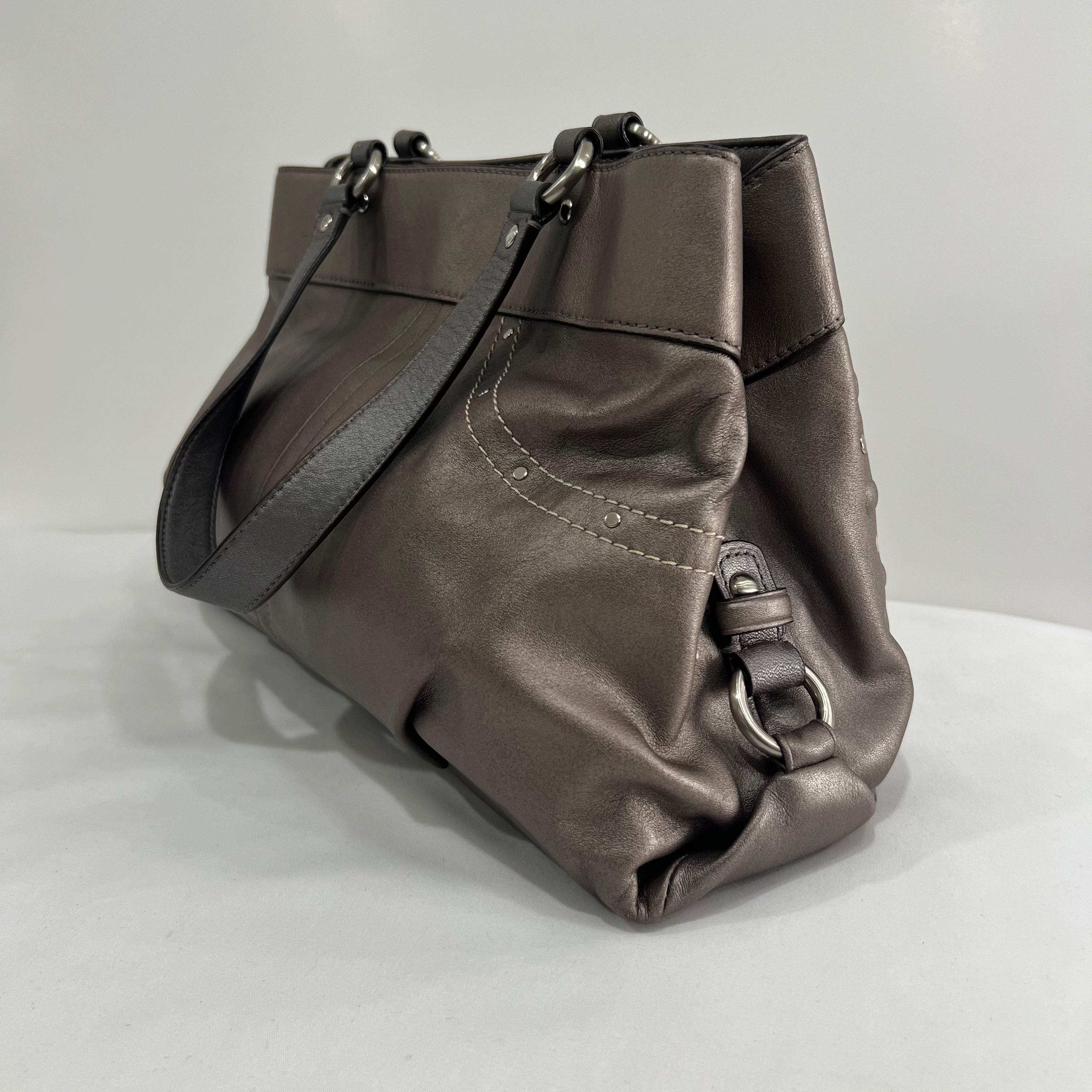 Coach Metallic And Studded Tote Bag